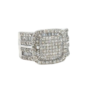14k White gold and Natural diamond Men's Ring