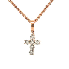 Load image into Gallery viewer, 14k Gold Cross Diamond Pendant and Gold rope Chain Set ( Choose your color )