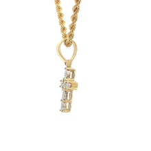 Load image into Gallery viewer, 14k Gold Cross Diamond Pendant and Gold rope Chain Set ( Choose your color )