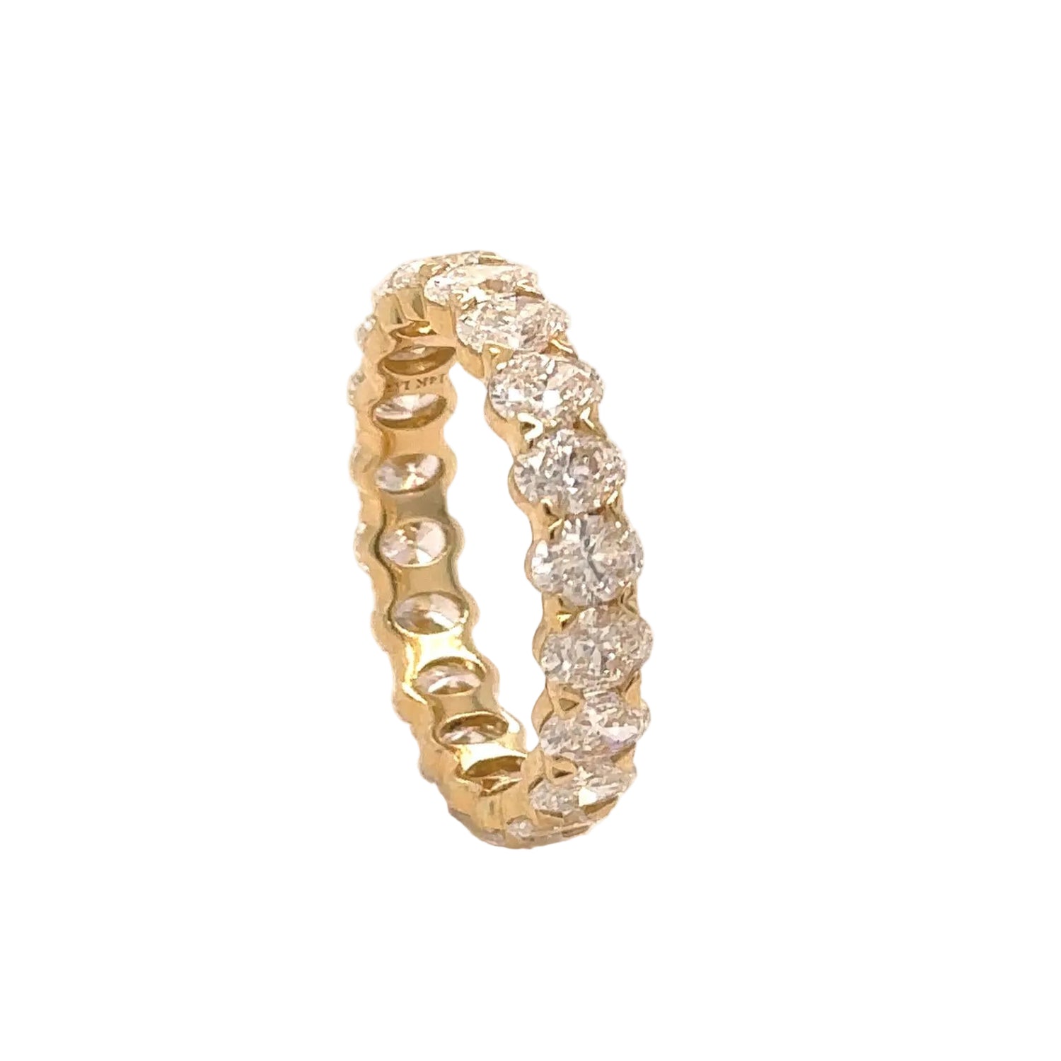 14k Yellow Gold and Lab diamonds Eternity Ring