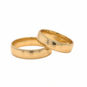 His and Hers 14k Yellow Gold Wedding Band Rings