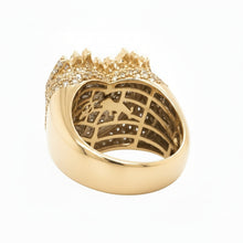 Load image into Gallery viewer, Natural Diamonds and Yellow Gold Large Heart on Fire Ring