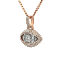 Load image into Gallery viewer, 14k Gold Evil Eye Diamond Pendant and Gold box Chain Set ( Choose your color )