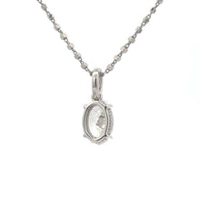 Load image into Gallery viewer, 14k White Gold and Diamond Oval Shaped Necklace