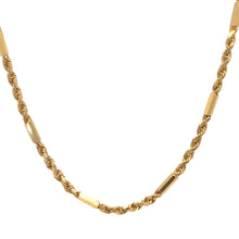 Load image into Gallery viewer, Yellow gold Rope Chain with Bar/Box accents