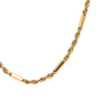 Load image into Gallery viewer, Yellow gold Rope Chain with Bar/Box accents