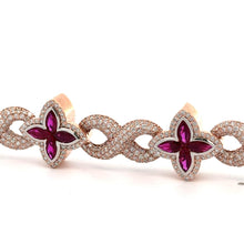 Load image into Gallery viewer, Gold and Diamond Fancy Bracelet with Round Diamonds (choose your color)