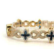 Load image into Gallery viewer, Gold and Diamond Fancy Bracelet with Round Diamonds (choose your color)