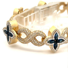 Load image into Gallery viewer, Gold and Diamond Fancy Bracelet with Round Diamonds (choose your color)