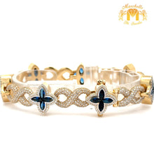 Load image into Gallery viewer, Gold and Diamond Fancy Bracelet with Round Diamonds (choose your color)