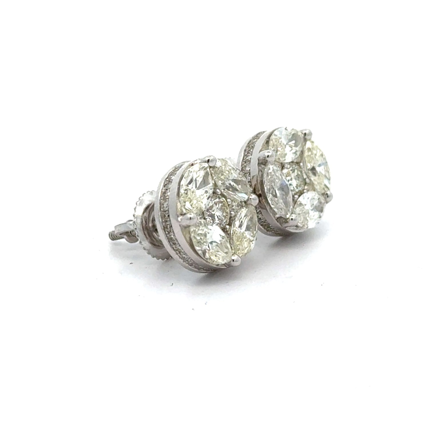 14k gold and diamond Fancy Earrings (choose your color)