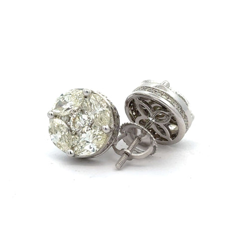 14k gold and diamond Fancy Earrings (choose your color)