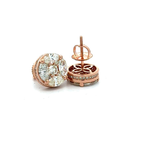 14k gold and diamond Fancy Earrings (choose your color)