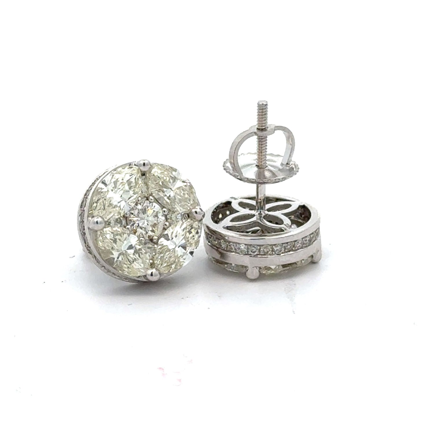 14k gold and diamond Fancy Earrings (choose your color)