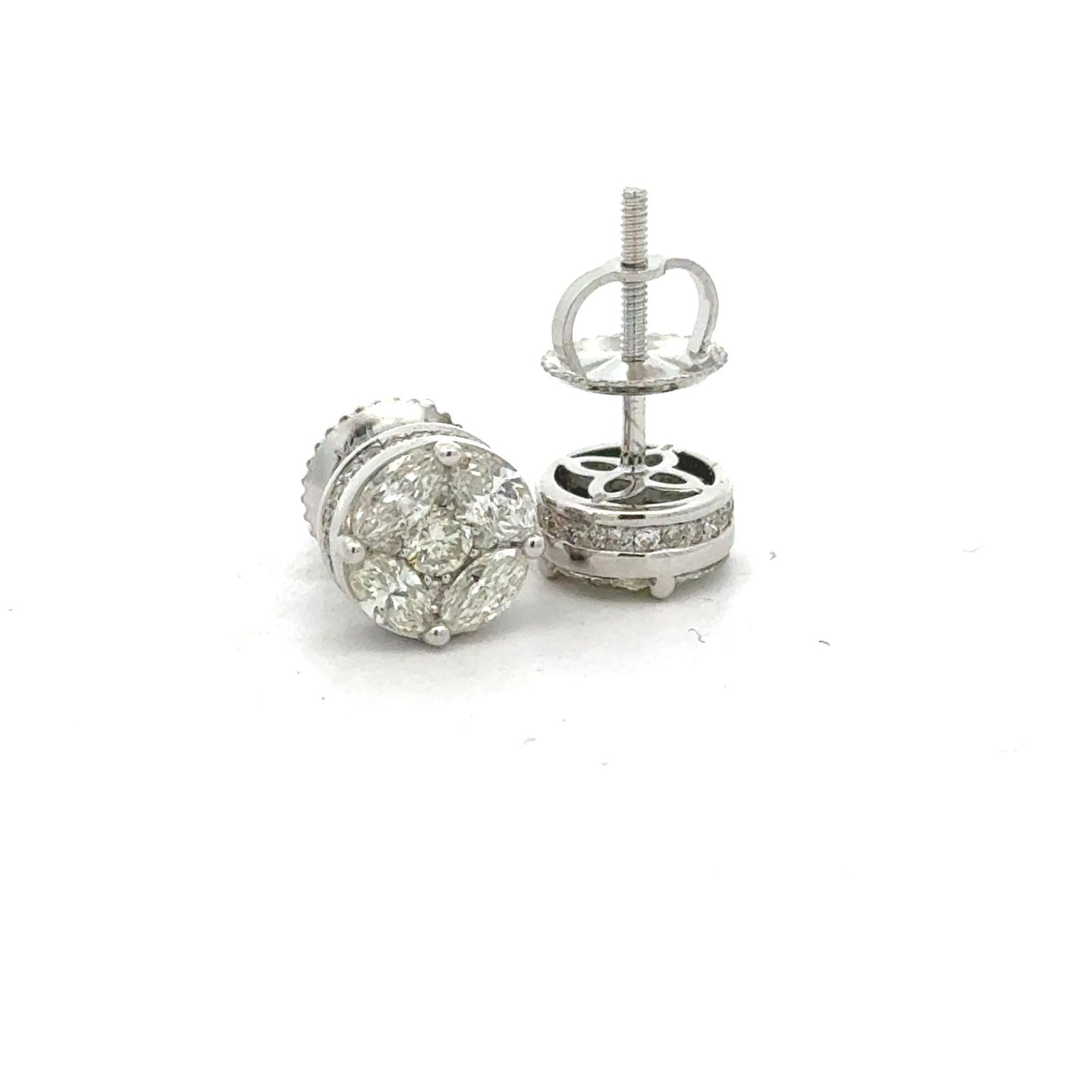 14k gold and diamond Fancy Earrings (choose your color)