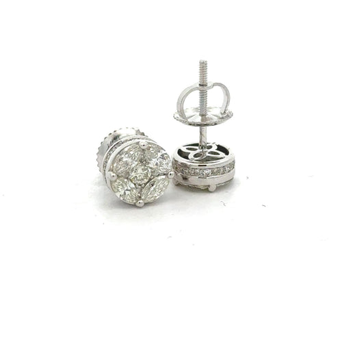 14k gold and diamond Fancy Earrings (choose your color)