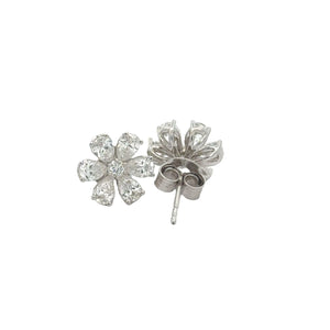18k white gold and diamond Fancy Ring + 14k white gold and diamond Fancy Earrings (VALENTINE`S DAY SPECIAL)