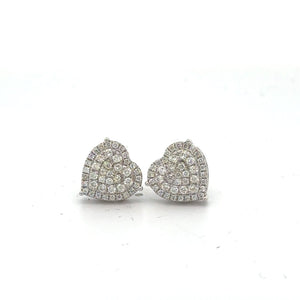 14k white gold and diamond Fancy Bracelet and Heart Earrings (VALENTINE`S DAY SPECIAL)