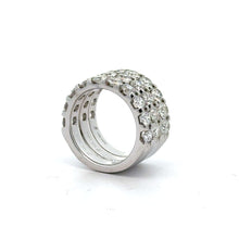 Load image into Gallery viewer, 14k white gold and diamond Band (3 rows of diamonds)