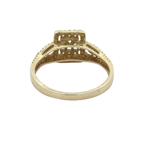 14k Yellowgold 2 Piece Bridal Engagement Ring and Wedding Band Round and Baguette Diamonds