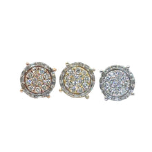 Load image into Gallery viewer, 14K Gold and Diamond Round and Baguette Shape Earrings