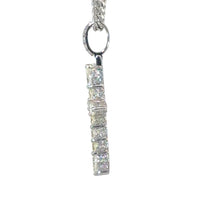 Load image into Gallery viewer, 14k Gold Cross Pendant with Round and Pear Shape Diamonds and Gold Cuban Link Chain Set