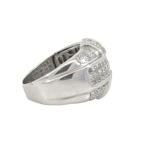 14k Whitegold Men's Ring with Princess Cut Diamonds