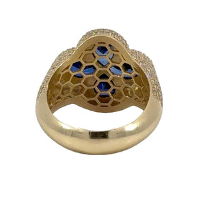 Gold and Diamond RIng with Diamonds and Multi-Colored Stones