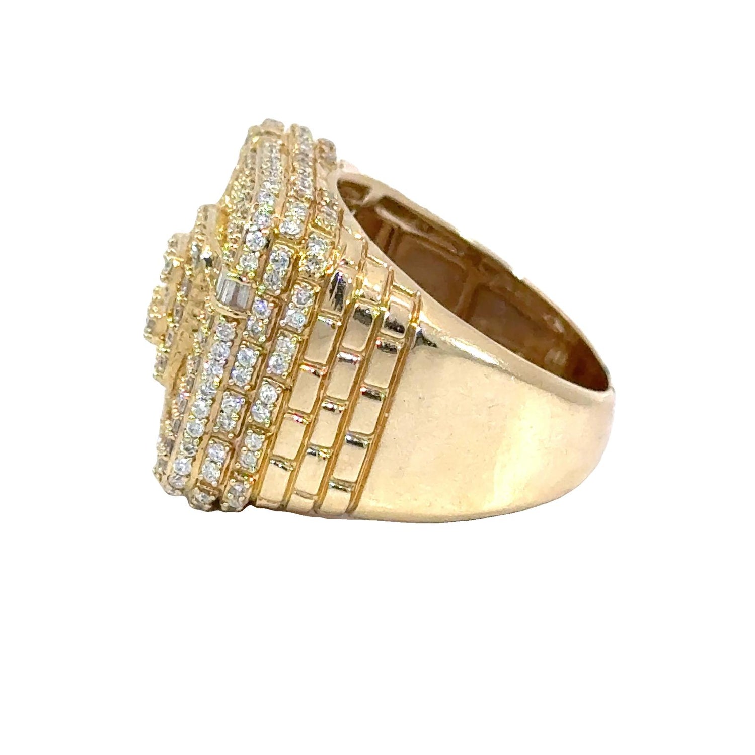 14k YellowGold and Diamond Men's Ring
