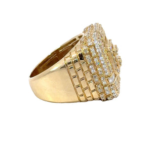 14k YellowGold and Diamond Men's Ring
