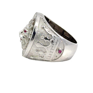 14k White Gold and Diamond Men's Lion Ring