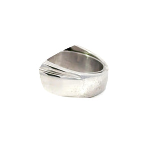 14k White Gold Men's Ring with Princess Cut Diamonds