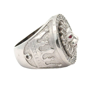 14k White Gold and Diamond Men's Lion Ring