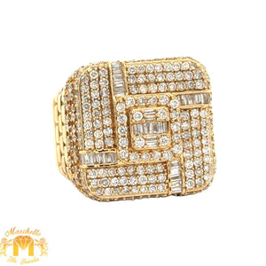 14k YellowGold and Diamond Men's Ring