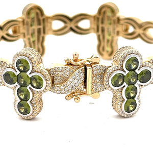 10k yellow gold and diamond Cross Bracelet
