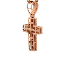 Load image into Gallery viewer, 14k gold and diamond Cross Pendant + Gold Cuban Chain (choose your color)(Thanksgiving Day Special)