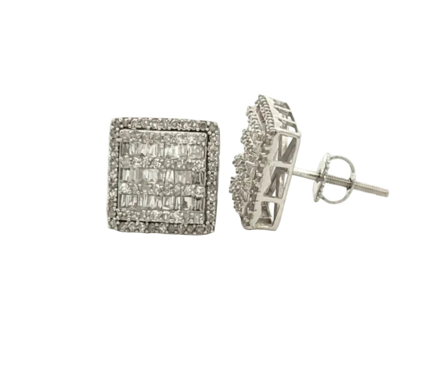 Gold and Diamond Square shape Earrings (choose your color)