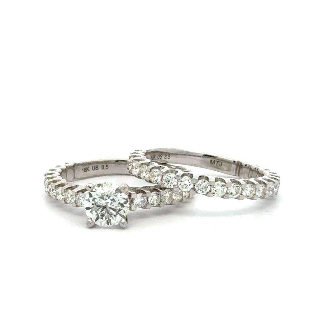 18k white gold and diamond 2-piece set Engagement Ring