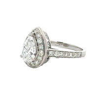 Load image into Gallery viewer, 18K White Gold Lab Diamond Pear Shape Engagement Ring