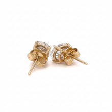 Load image into Gallery viewer, 14k Yellow gold and lab earrings