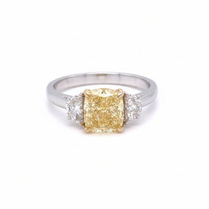 14kt White & Yellow Gold & Yellow diamond Engagement ring