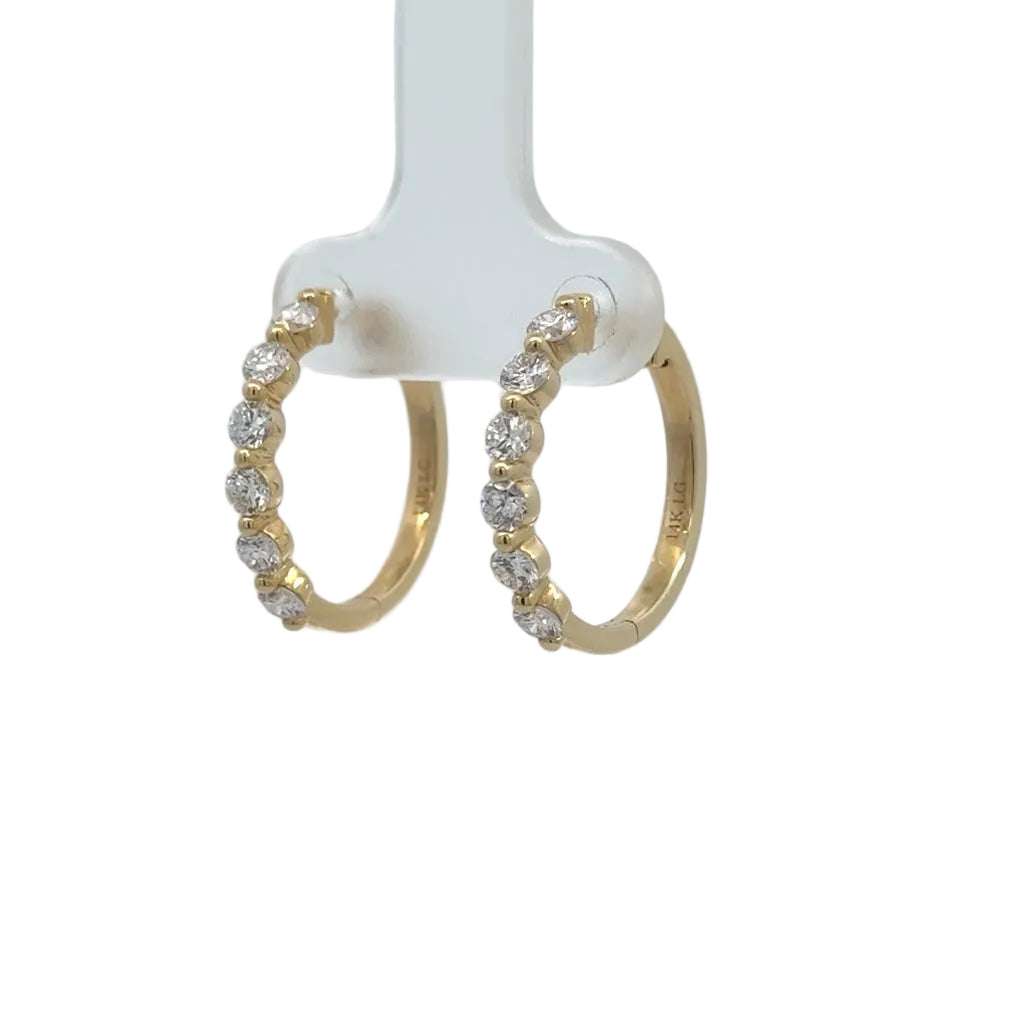 14k yellow gold and lab diamond Hoop Earrings