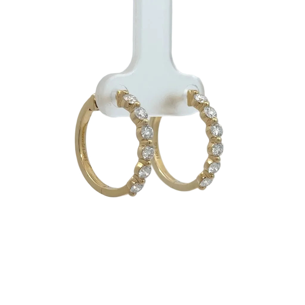 14k yellow gold and lab diamond Hoop Earrings
