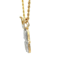 Load image into Gallery viewer, 10k rose &amp; yellow gold and natural diamonds hamsa pendant and chain  (choose your color)