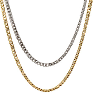 10k white and yellow gold cuban chain (choose your color)