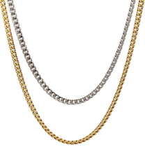 Load image into Gallery viewer, 10k white and yellow gold cuban chain (choose your color)