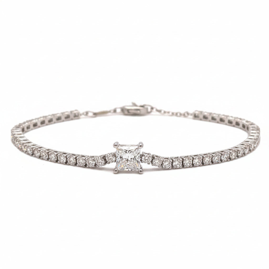 14k White gold Lab diamonds Fancy Bracelet