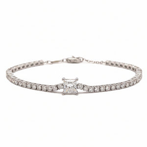 14k White gold Lab diamonds Fancy Bracelet