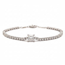 Load image into Gallery viewer, 14k White gold Lab diamonds Fancy Bracelet