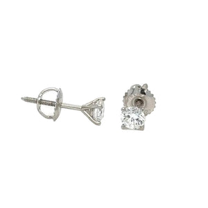 14kt white gold lab grown round diamond.